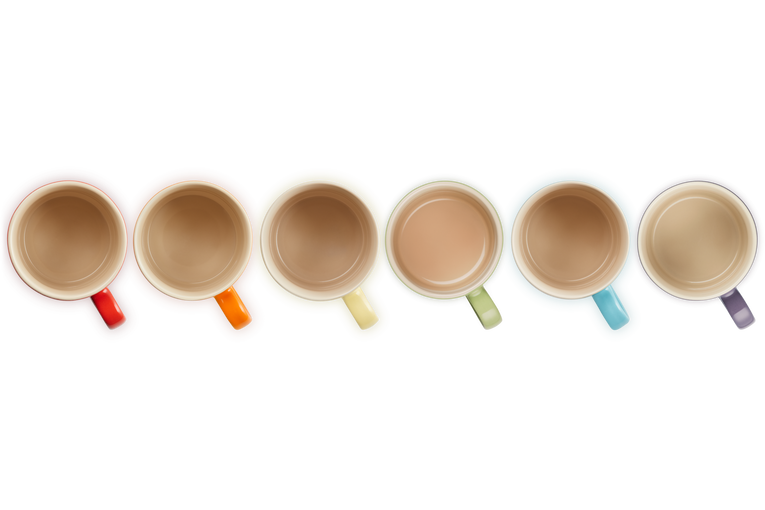 Ensemble de 6 tasses arc-en-ciel en grès