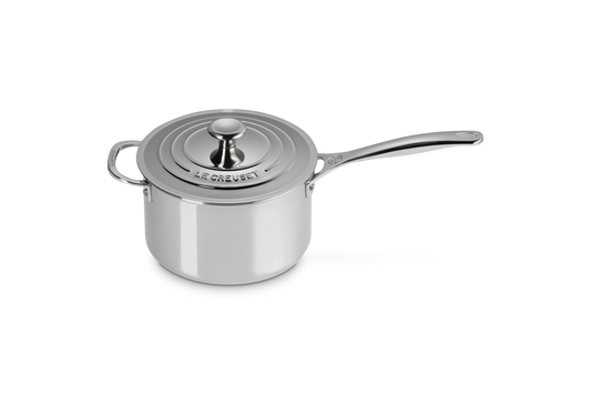 Signature Stainless Steel Saucepan with Lid and Helper Handle