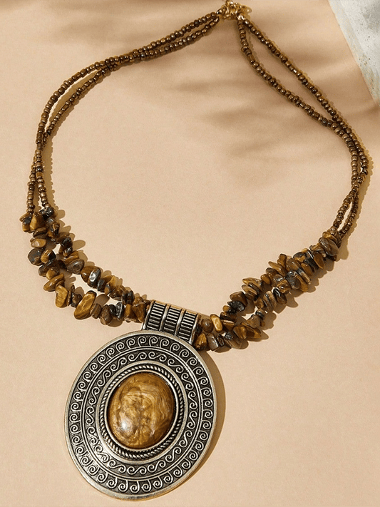 Women'S Vintage Turquoise Rice Bead Necklace