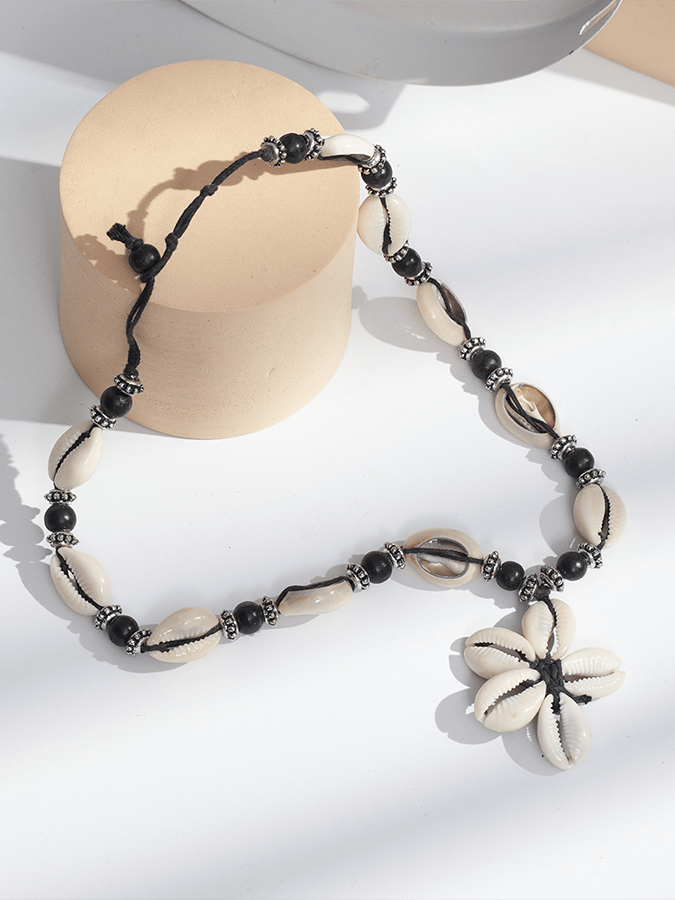 Collier vintage pour femme en coquillages naturels 