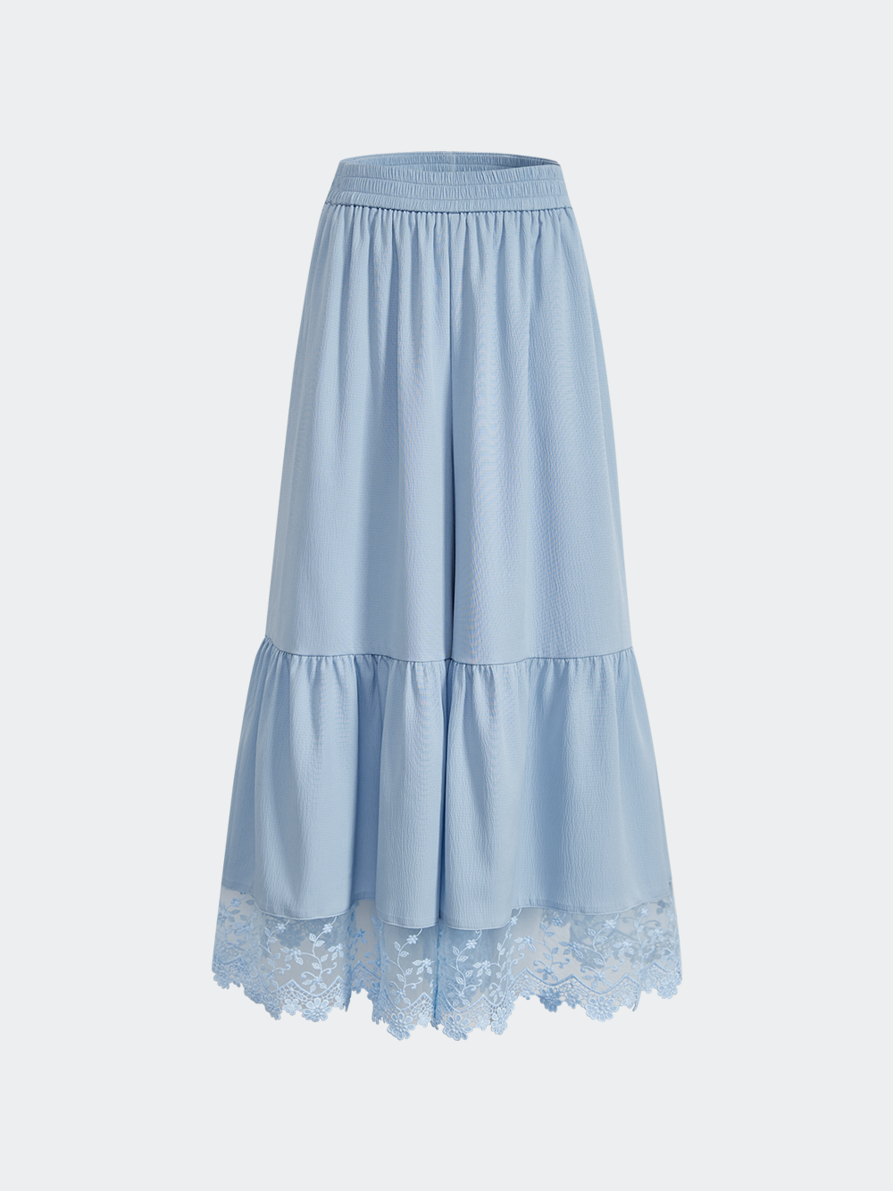 High-Waist Lace Trim Culotte Skirt Pants