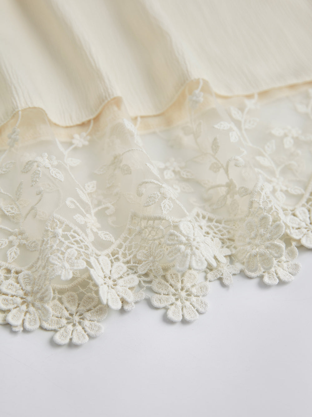 High-Waist Lace Trim Culotte Skirt Pants