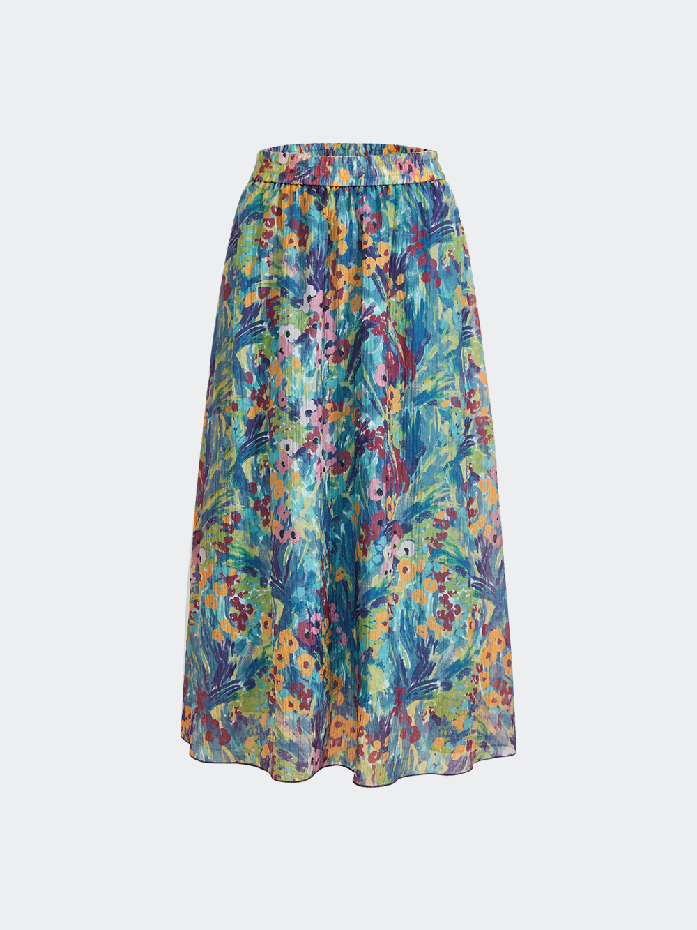 French Oil Painting Floral Print Elastic Waist Skirt ✨Free Shipping✨