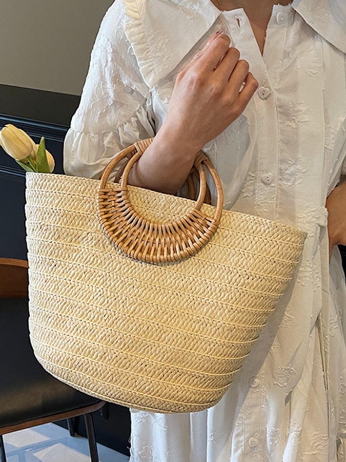 Holiday Straw Woven Bag