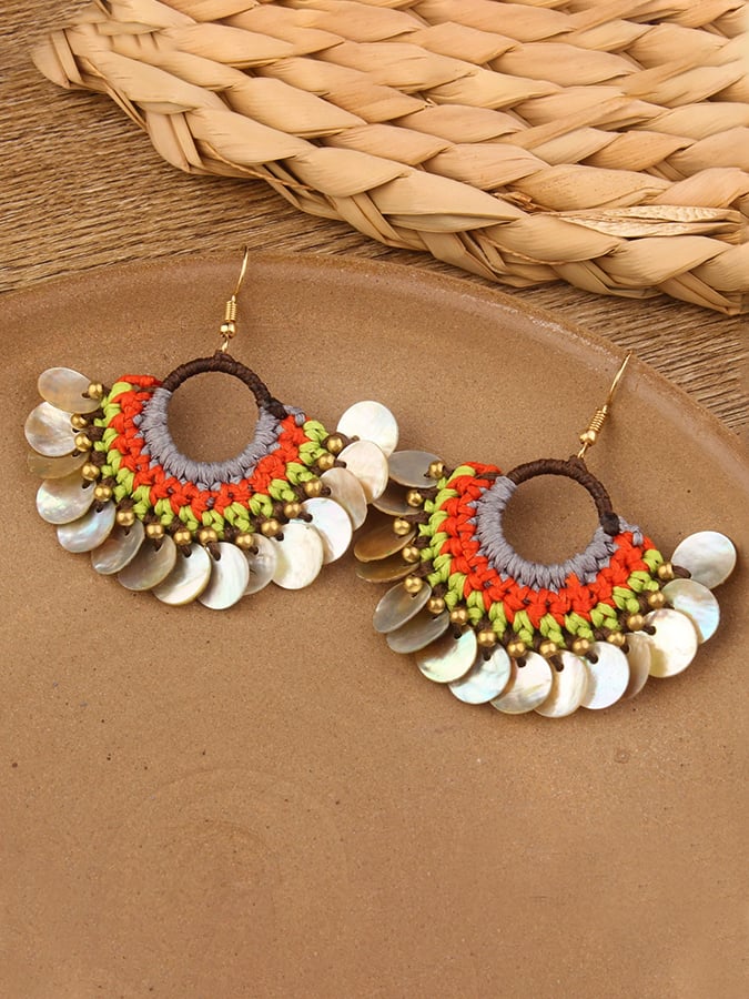 Women'S Vintage Alloy Stitching Wood Earrings