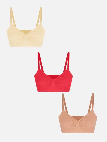 Pocketsh 3-Pack Smooth Seamless Wireless Bra Bundle