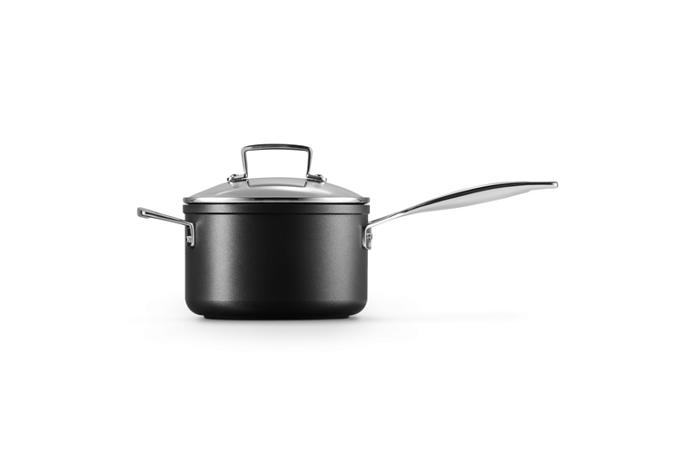 Toughened Non-Stick Saucepan with Glass Lid and Helper Handle