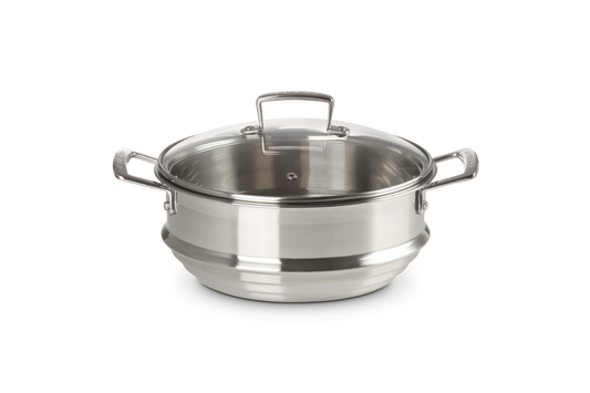 Stainless Steel Large Multi-steamer with Glass Lid