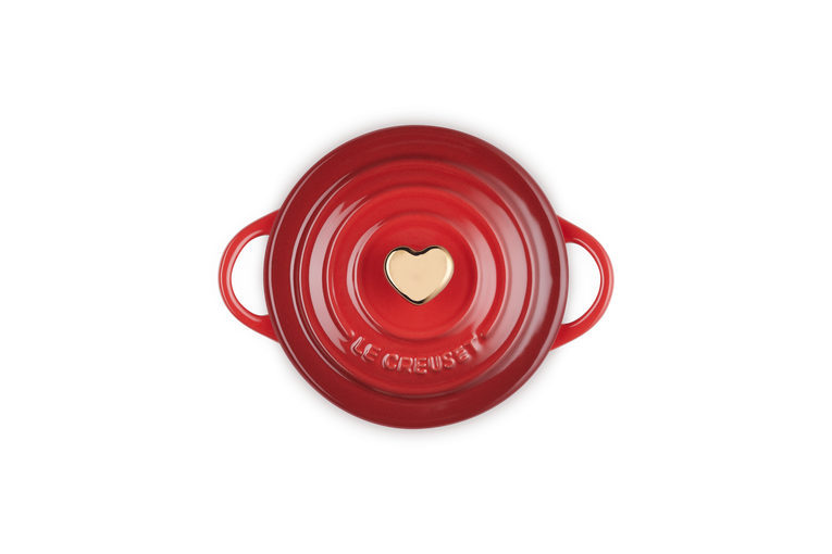 Stoneware Petite Casserole with Gold Heart Knob