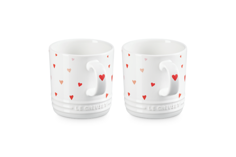 Stoneware Set of 2 Hearts Mugs