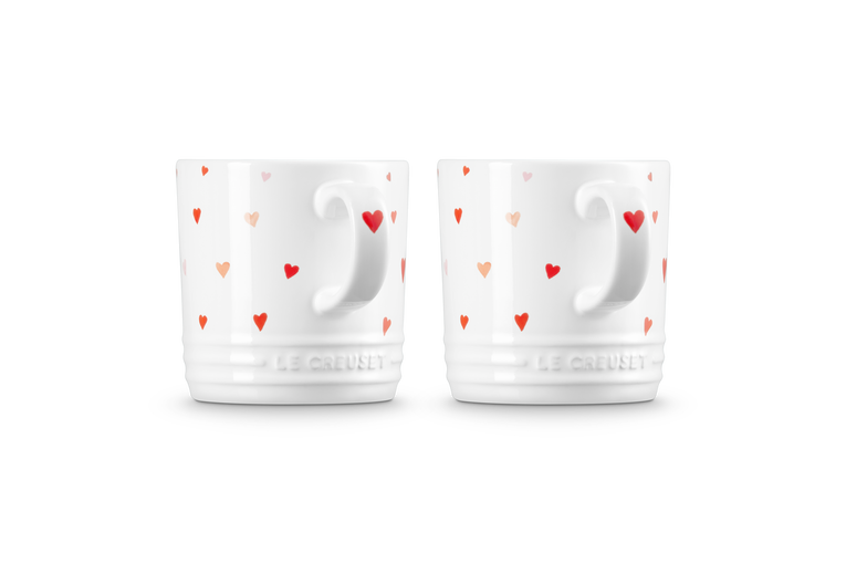 Stoneware Set of 2 Hearts Mugs