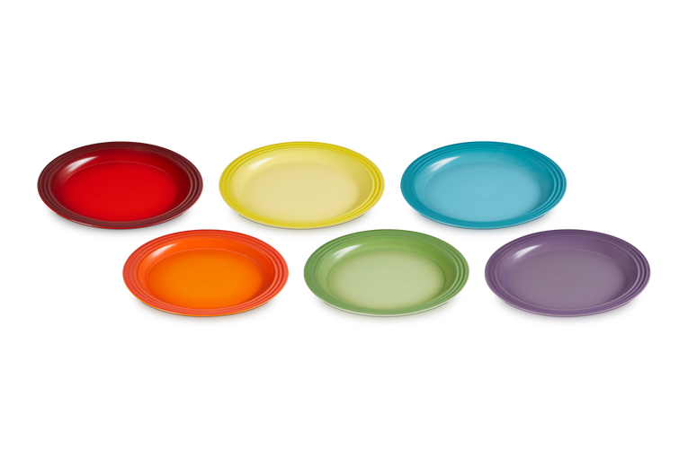 Stoneware Rainbow Set of 6 Dinner Plates