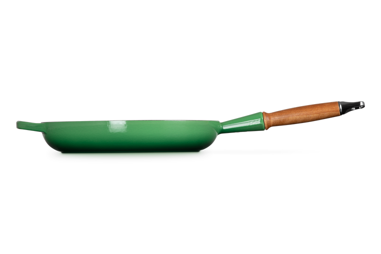 Poêle à frire en fonte avec manche en bois 