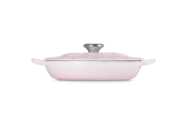 Casserole peu profonde en forme de pétale en fonte 