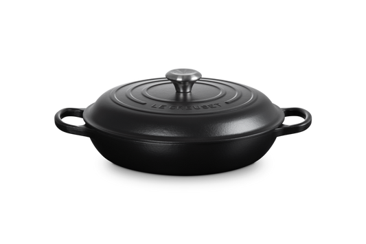 Cast Iron Shallow Casserole with Black Interior