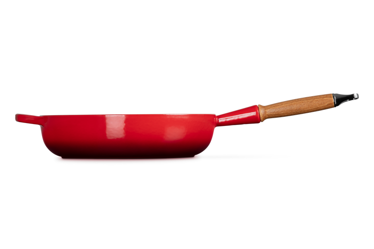 Cast Iron Saute Pan with Wooden Handle 28CM