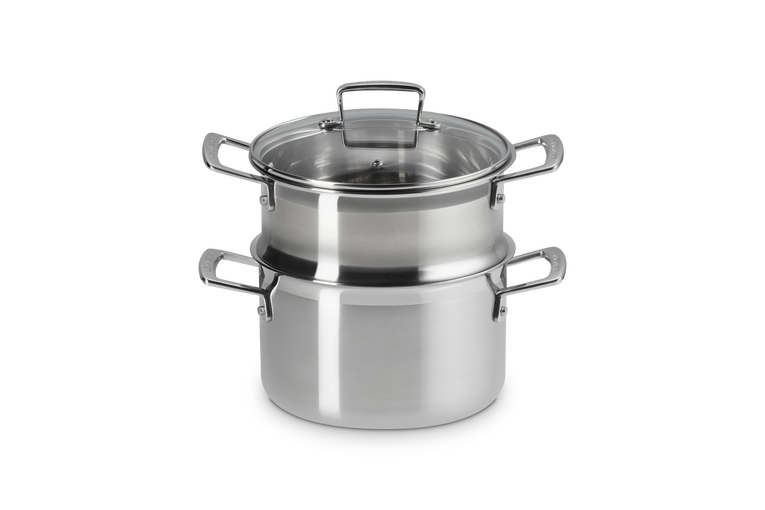 3-ply Stainless Steel Casserole with Steamer Set