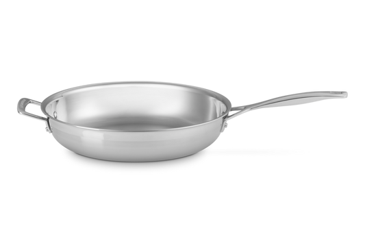 3-ply Stainless Steel Uncoated Frying Pan with Helper Handle