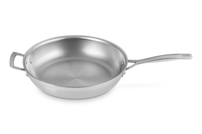 3-ply Stainless Steel Uncoated Frying Pan with Helper Handle