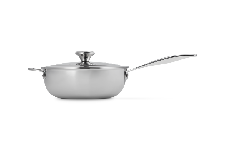 Signature Stainless Steel Non-Stick Chef's Pan with Lid and Helper Handle
