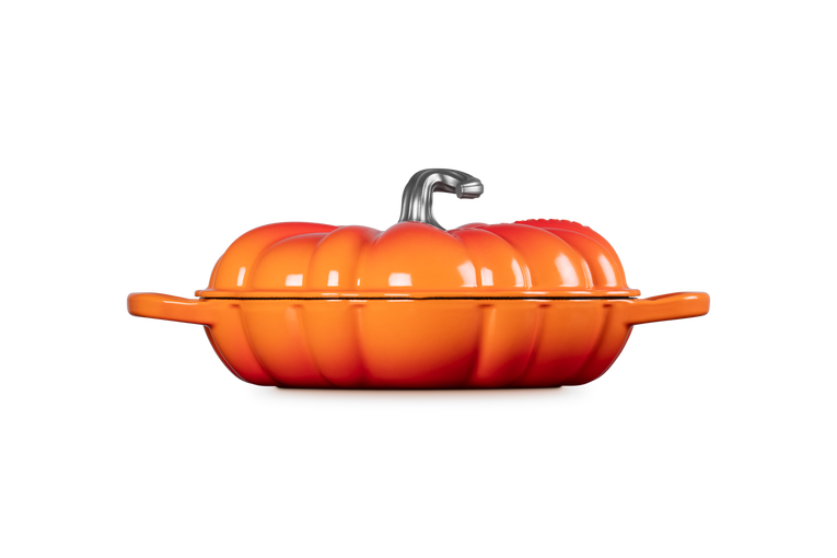 Cast Iron Pumpkin Shallow Casserole