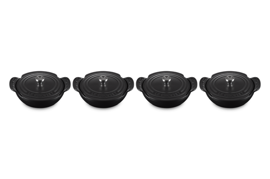 Cast Iron Gourmand Set of 4 Mini Braiser with Lids