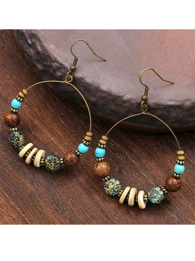 Boucles d'oreilles créoles vintage pour femmes 