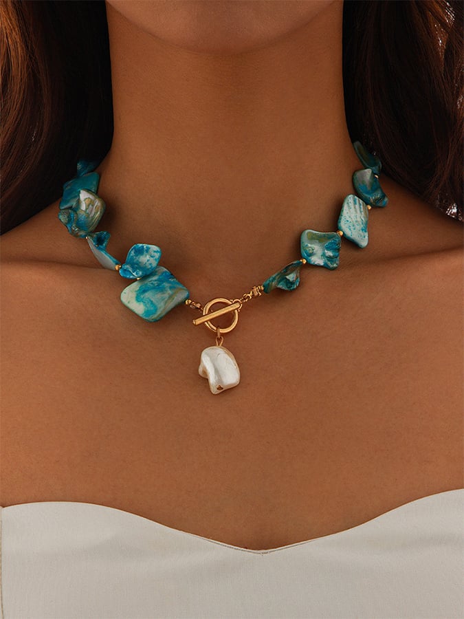 Bohemian Irregular Shell Bead Necklace Holiday Retro Sea Star Personality Necklace