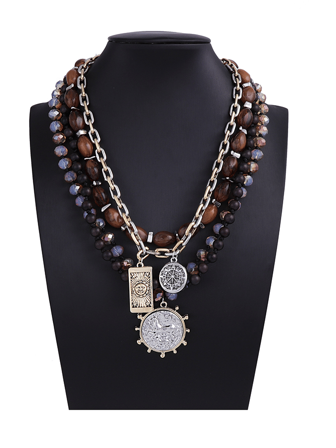 Women'S Vintage Turquoise Rice Bead Necklace