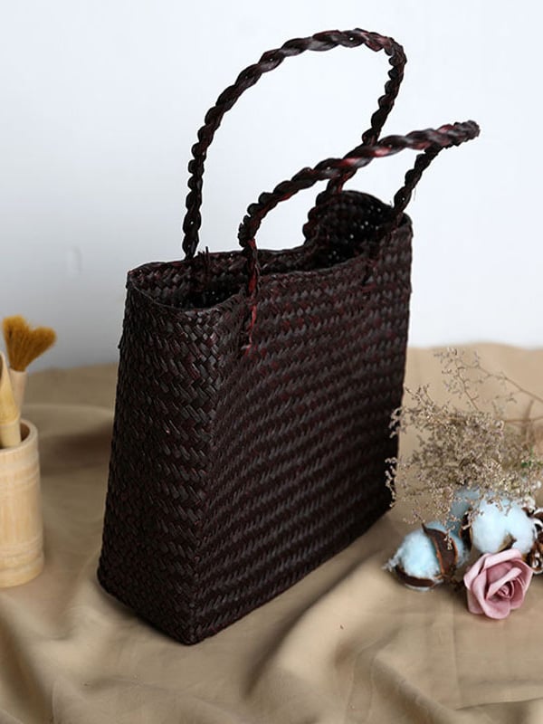 Cotton Flax Forest Straw Creative Handmade Bag