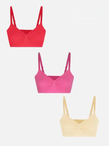 Pocketsh 3-Pack Smooth Seamless Wireless Bra Bundle