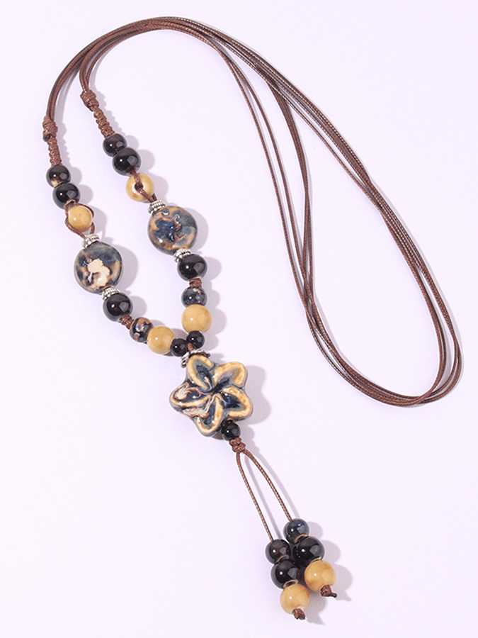 Women'S Vintage Turquoise Rice Bead Necklace