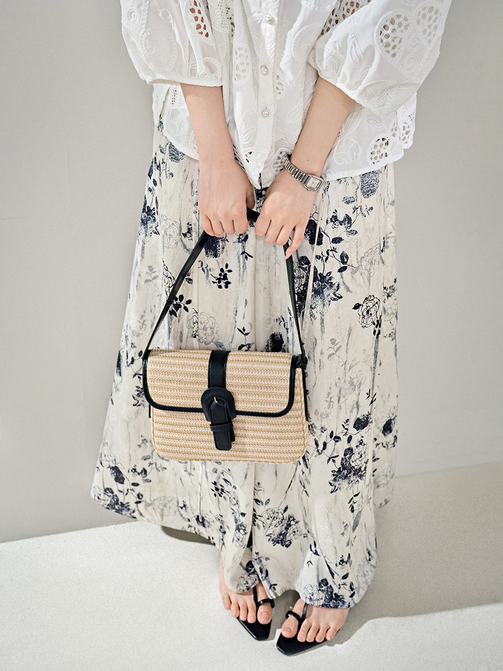 Ink Painting Jacquard Wide Leg Palazzo Pants