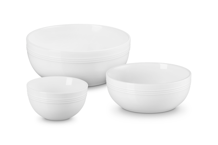 Stoneware Coupe Set of 3 Serving Bowls