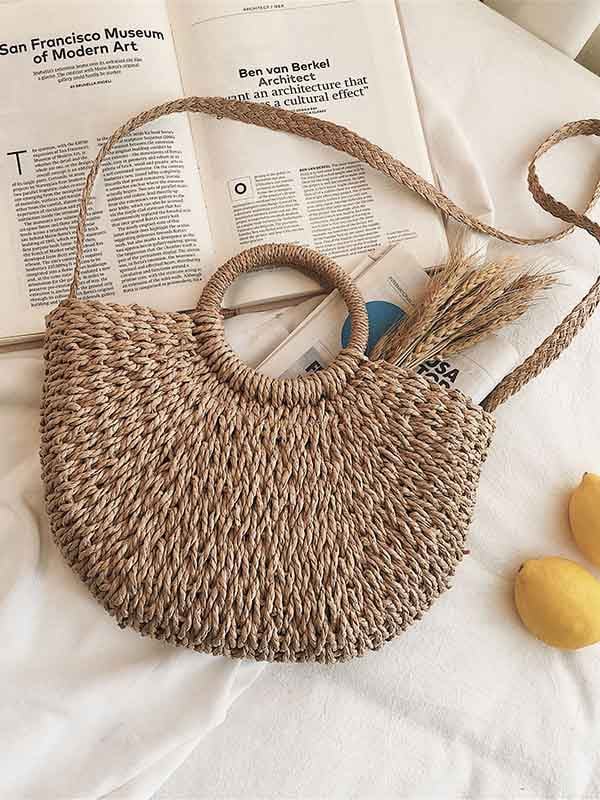 Cotton Hemp Moon Square Handy Beach Retro Bag
