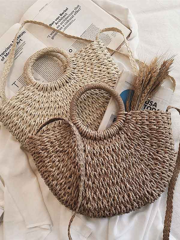 Cotton Hemp Moon Square Handy Beach Retro Bag