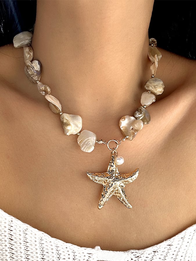 Women's Retro Bull Head Clavicle Exotic Ethnic Style Cactus Stacked Beaded Necklace