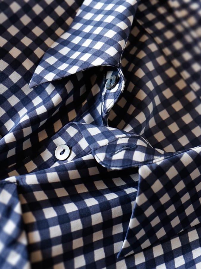 Fashion Casual Plaid Shirt Dress