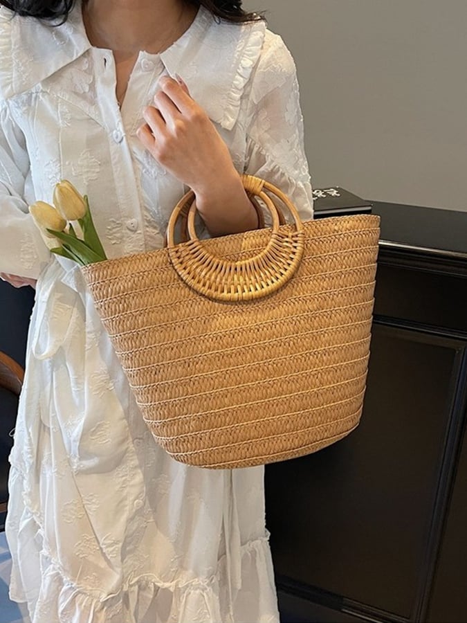 Holiday Straw Woven Bag