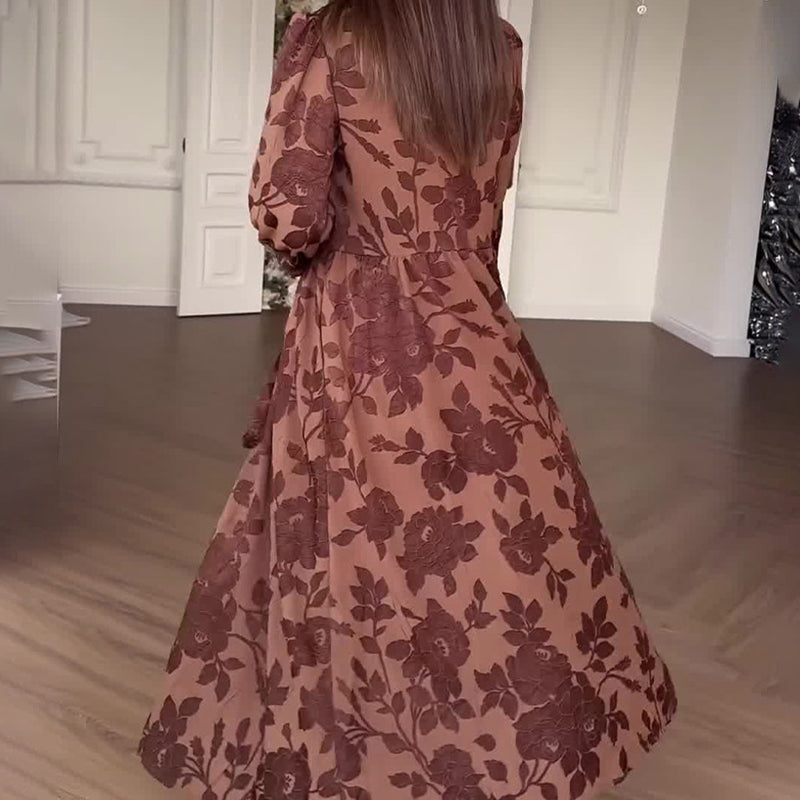Robe ceinturée imprimée intégrale pour femme